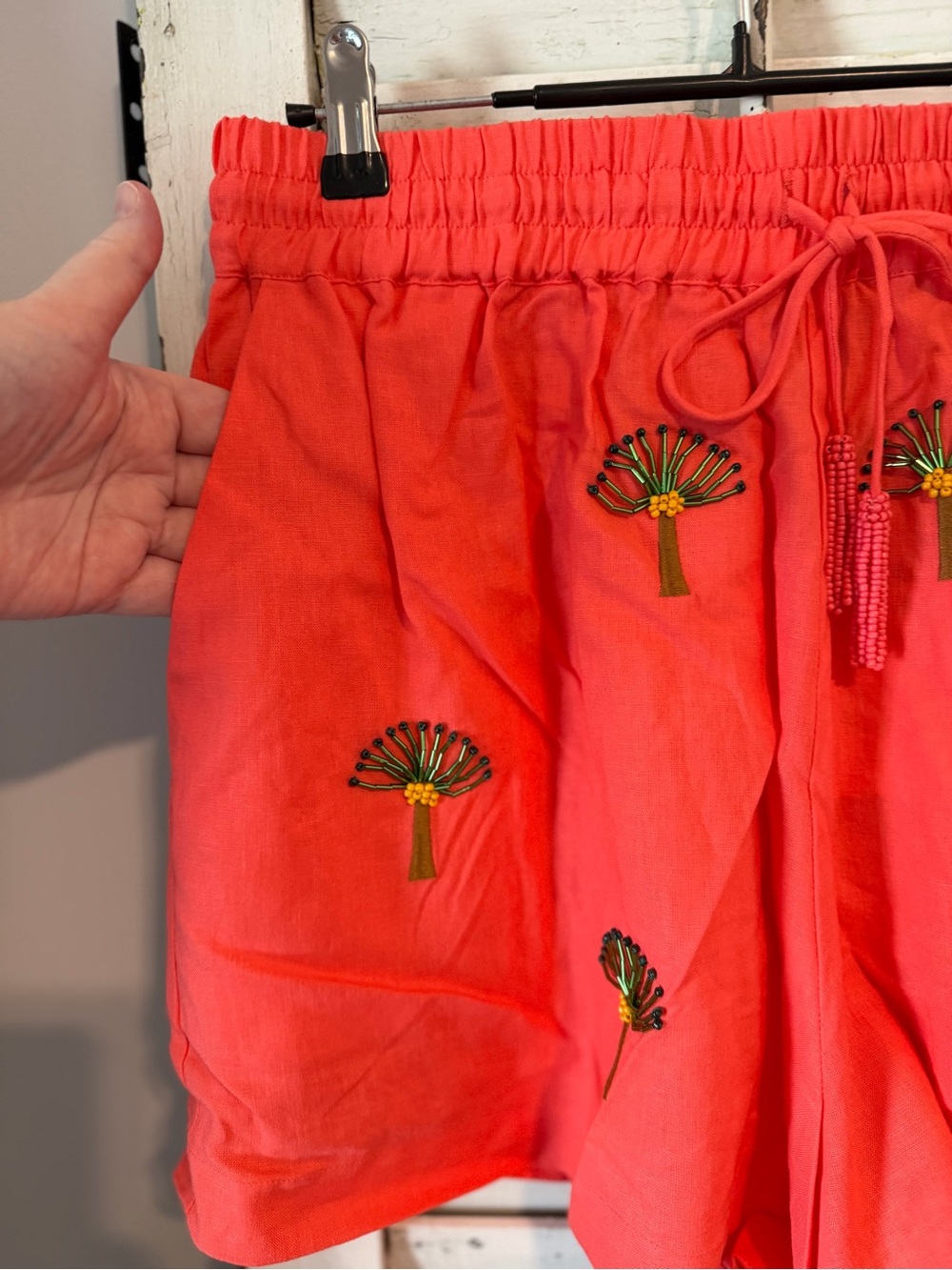 FARM Rio Coral Palm Embroidered Drawstring Shorts - Picture 5 of 8